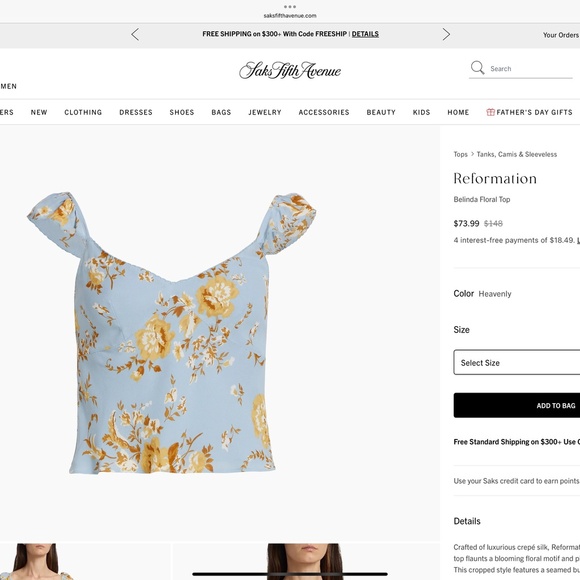 Reformation Flutter Top - Picture 5 of 5